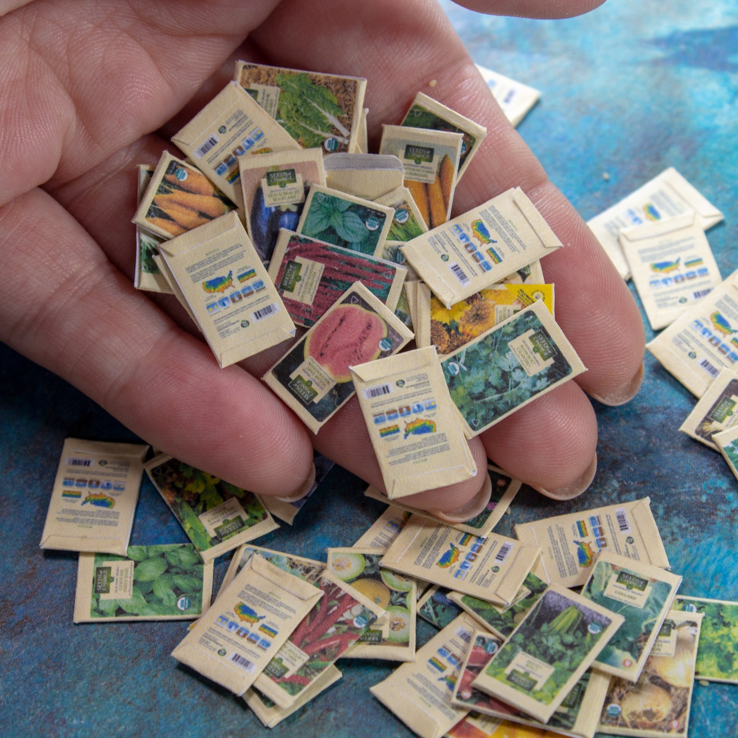TEMPLATE Miniature seed packets 60 pcs for 1:12 scale dollhouse | PDF