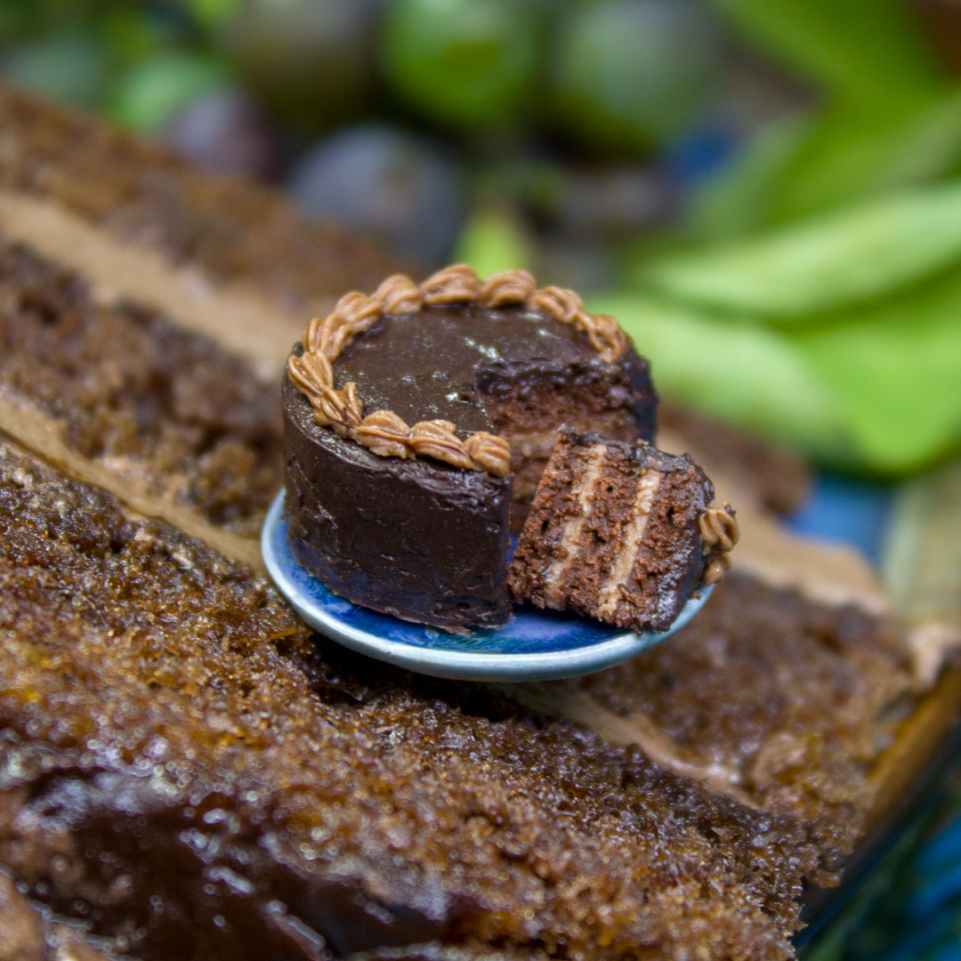 TUTORIAL Miniature chocolate cake Prague with polymer clay | PDF + video
