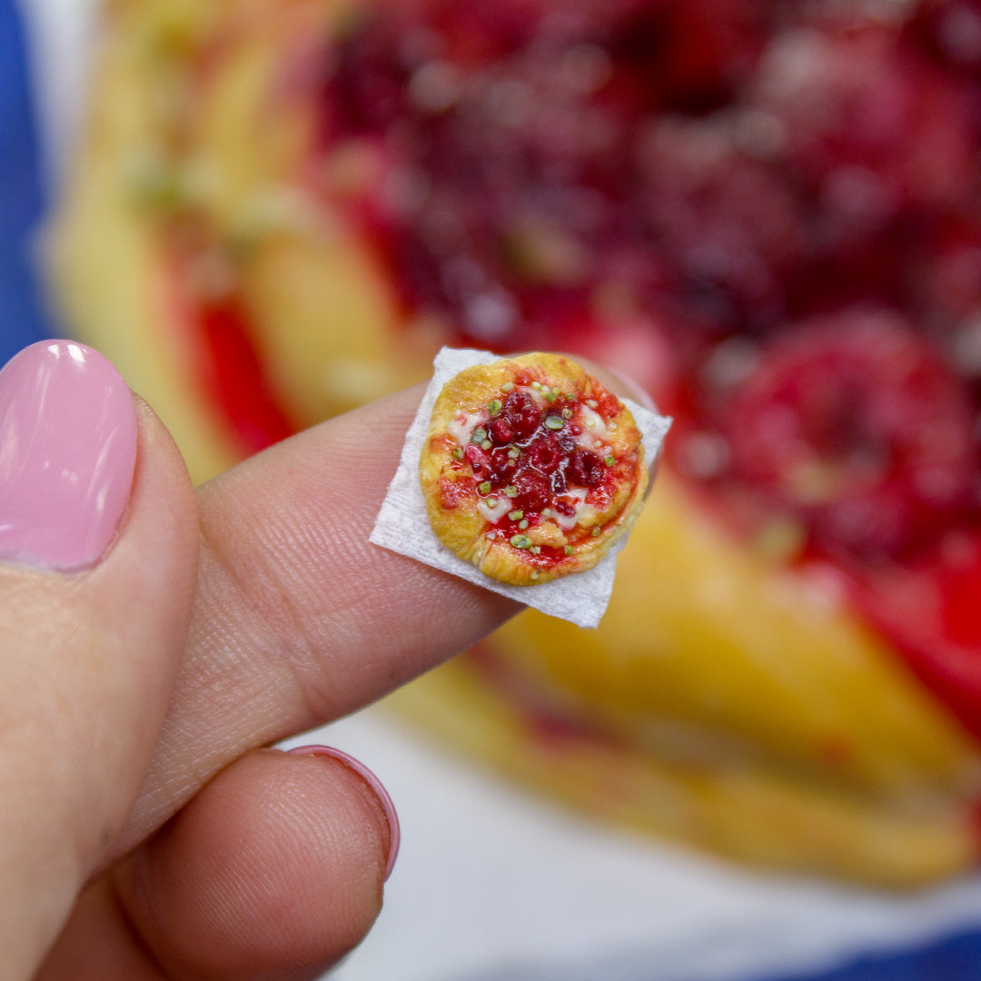 TUTORIAL Miniature raspberry puff pastry bun with polymer clay | PDF + video