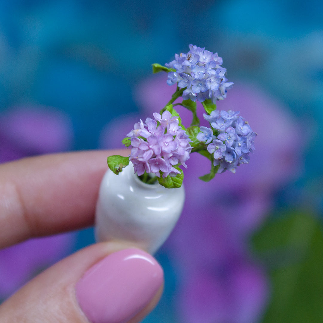 TUTORIAL Miniature hydrangea with air dry clay | PDF + video