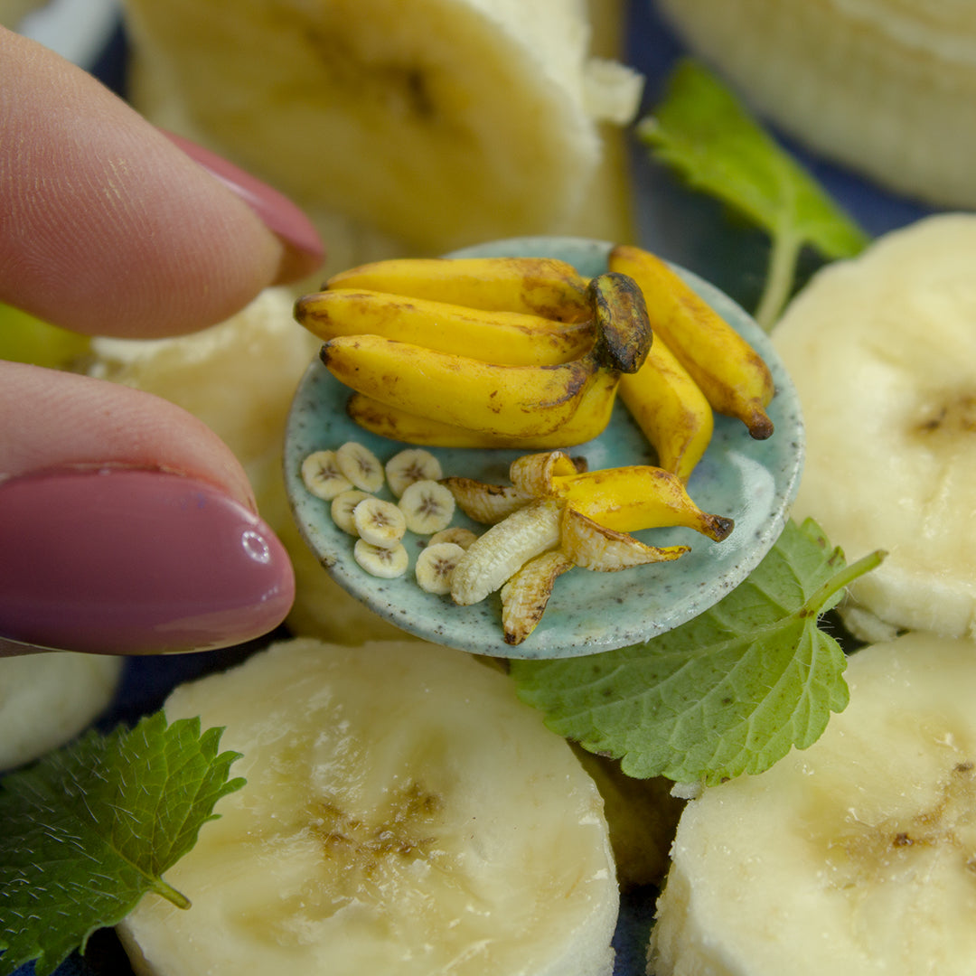 TUTORIAL Miniature banana cane with polymer clay for 1:12 scale dollhouse | PDF + video