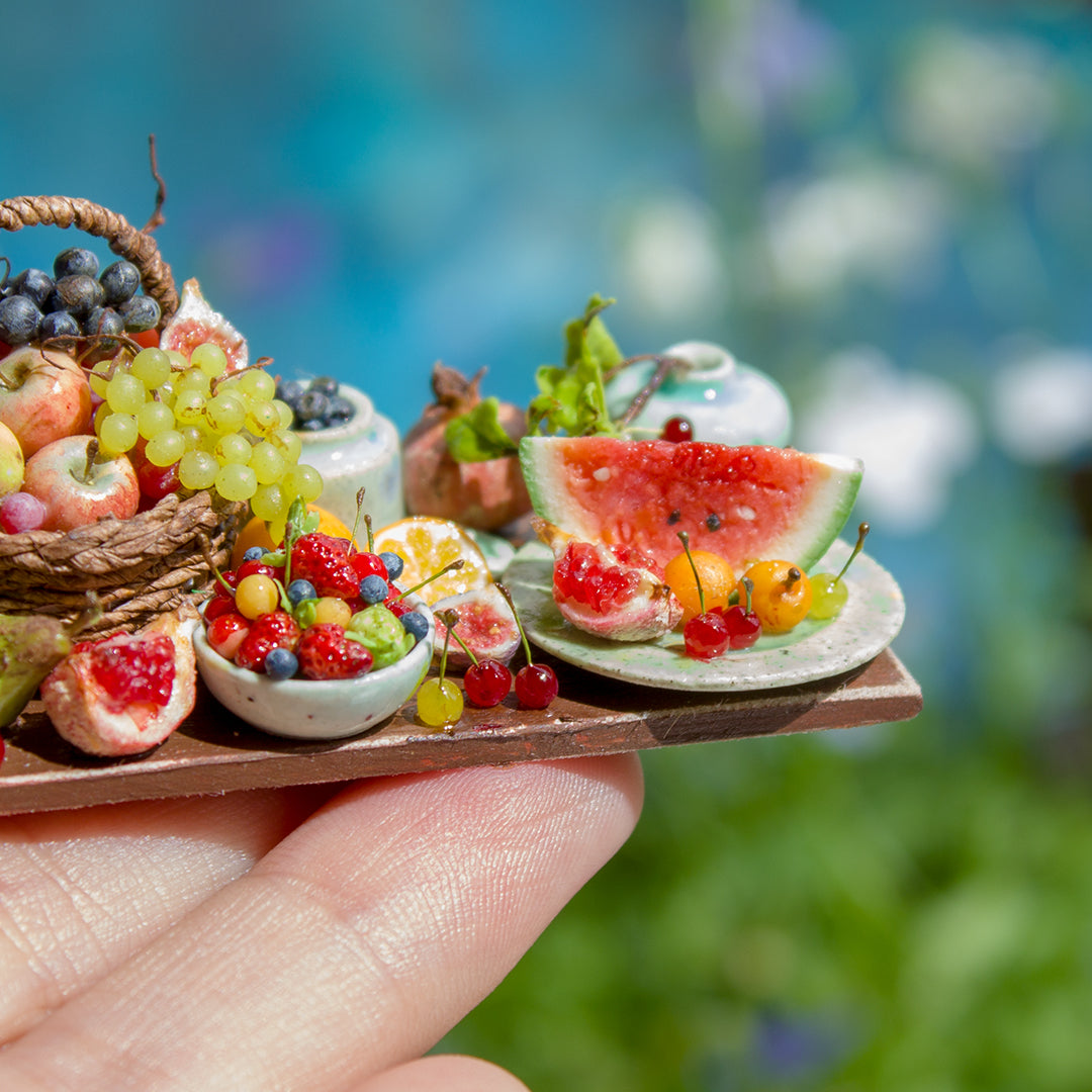 Miniature fruit set for dollhouse in 1:12 scale | option 4 - Rina Vellichor