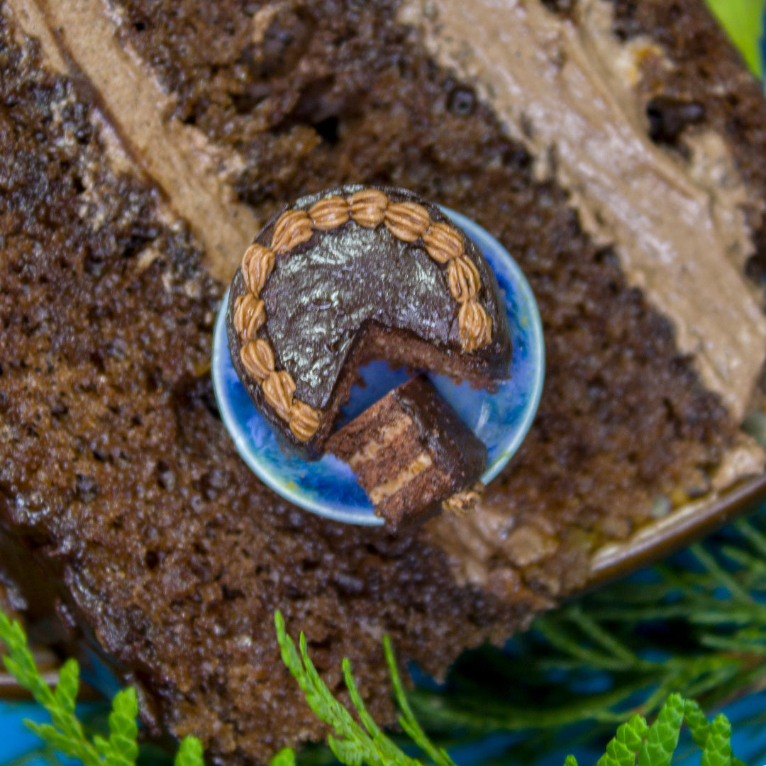 TUTORIAL Miniature chocolate cake Prague with polymer clay | PDF + video