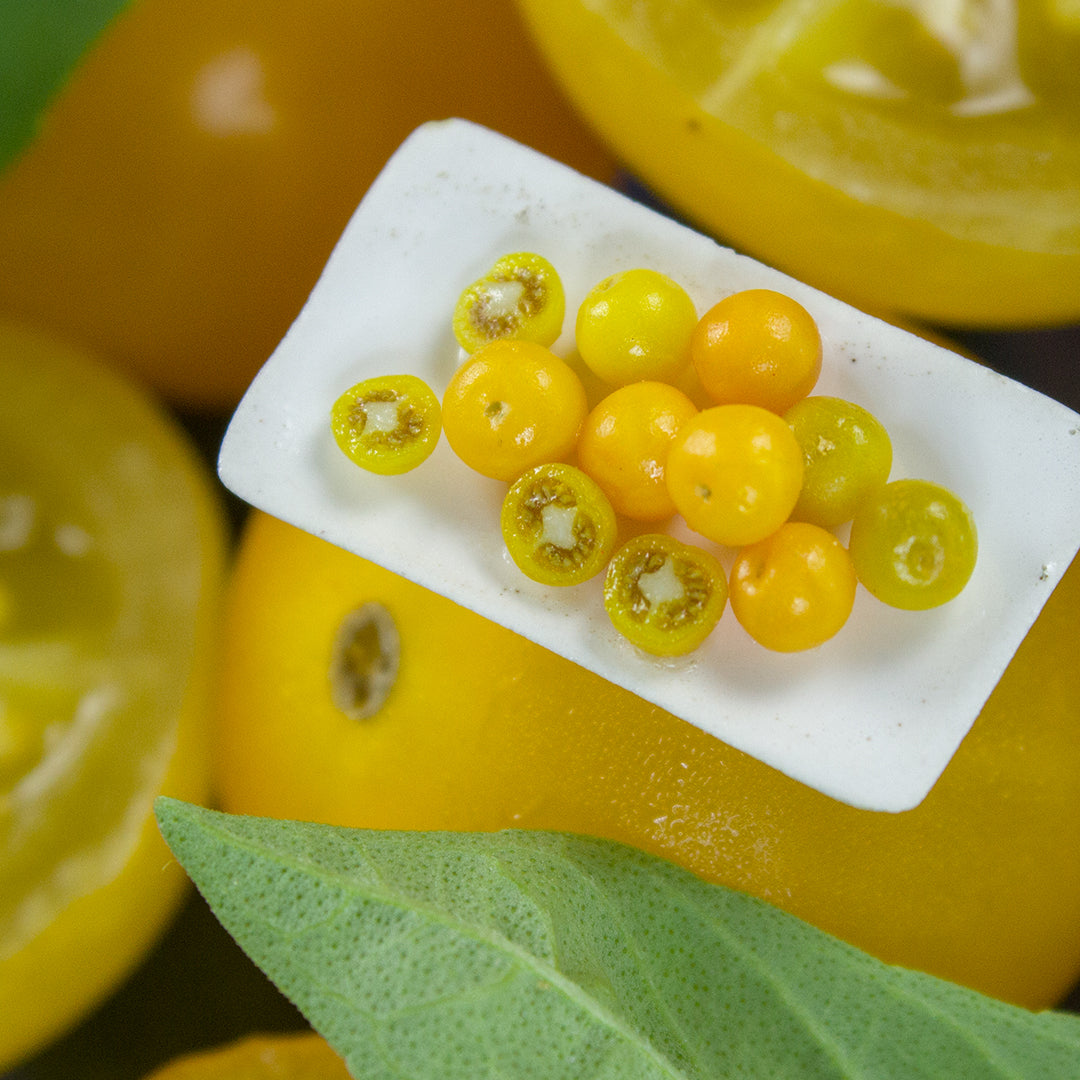 TUTORIAL Miniature yellow tomato cane with polymer clay for 1:12 scale dollhouse | PDF + video