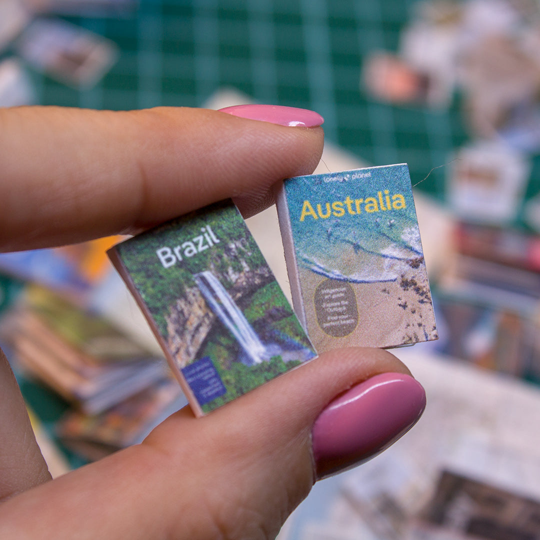 TEMPLATE 3 sheets of miniature travel booklets, maps, postcards, stickers | PDF
