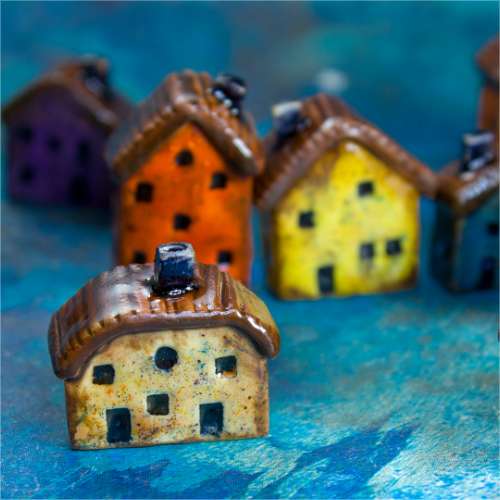 TUTORIAL Miniature faux ceramic houses with polymer clay for 1:12 scale dollhouse | PDF + video