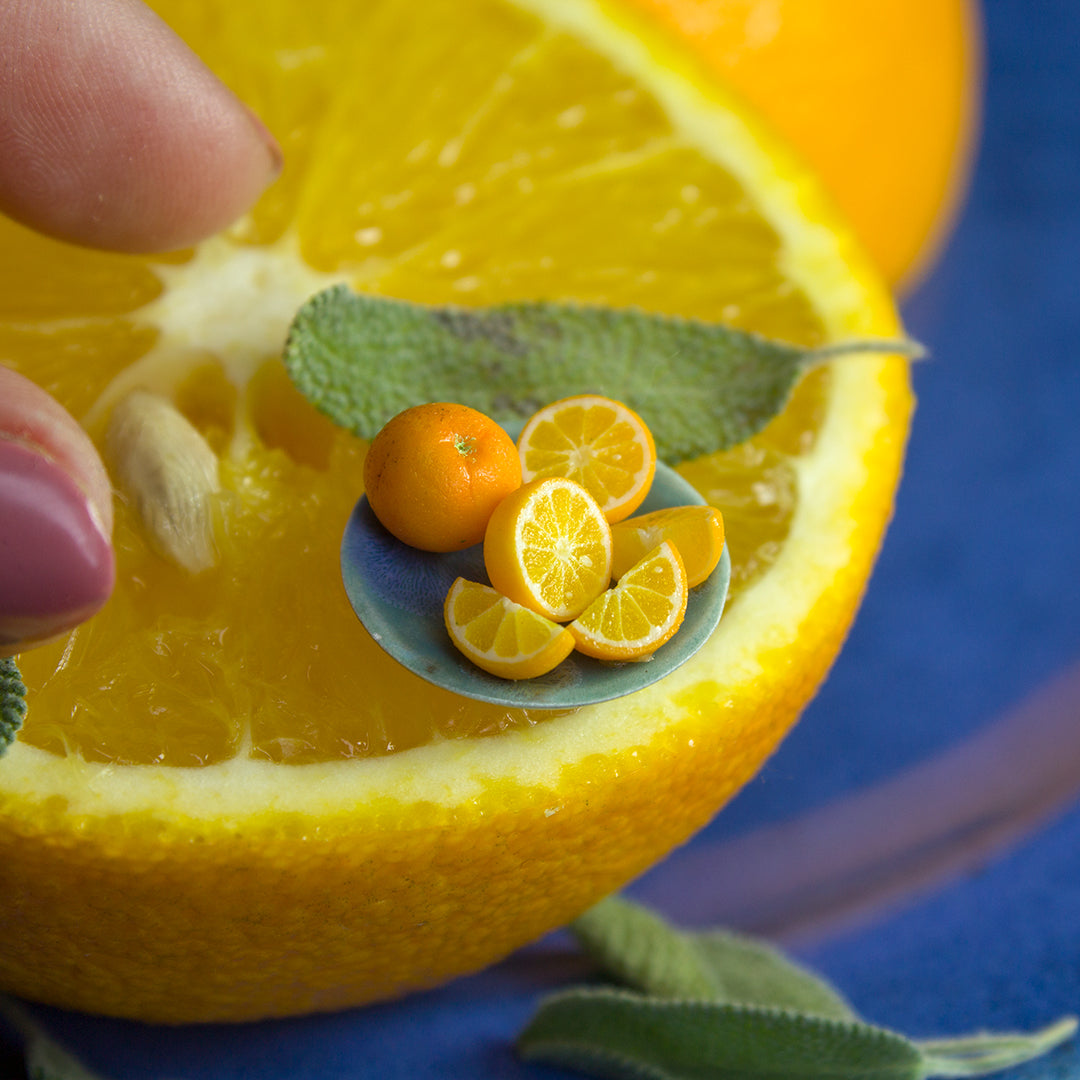 TUTORIAL Miniature orange cane with polymer clay for 1:12 scale dollhouse | PDF + video