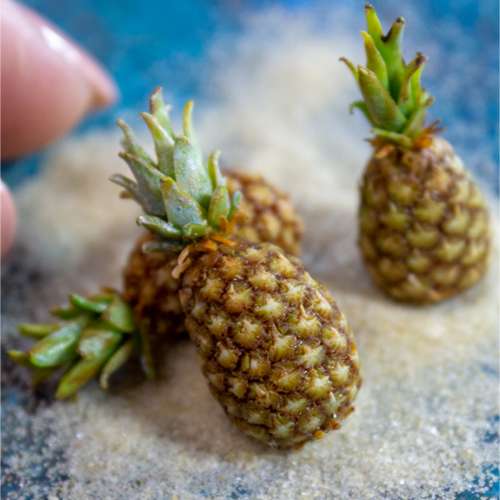 TUTORIAL Miniature polymer clay pineapple for 1:12 scale dollhouse | PDF + video