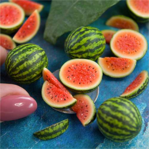 TUTORIAL Miniature Watermelon with polymer clay | PDF + video