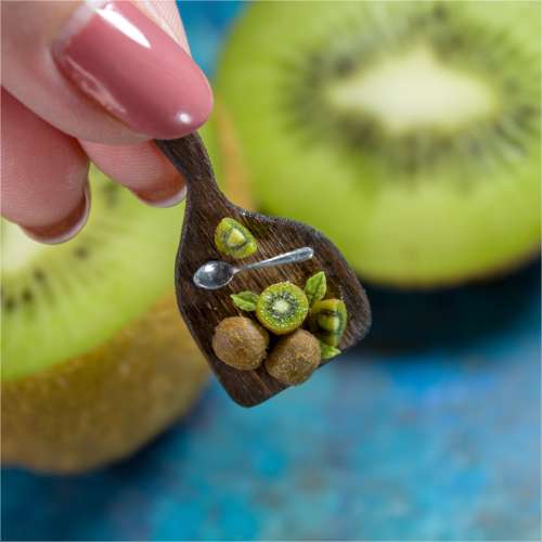 TUTORIAL Miniature polymer clay kiwi cane with polymer clay | PDF + video
