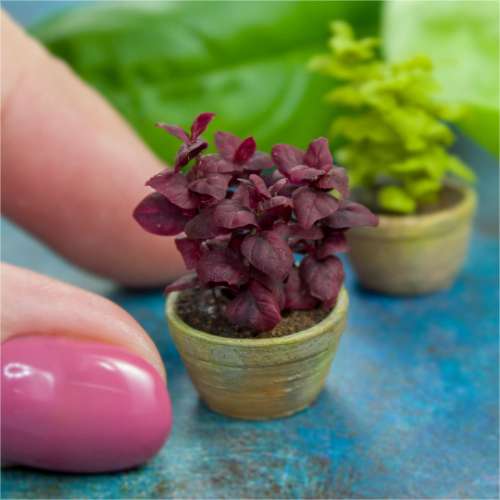 TUTORIAL Miniature basil plant with air dry clay for 1:12 scale dollhouse | PDF + video