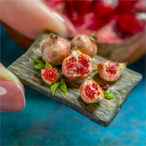TUTORIAL Miniature polymer clay pomegranate with polymer clay | PDF + video
