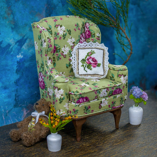 TUTORIAL Miniature Queen Anne wing chair  | PDF + video