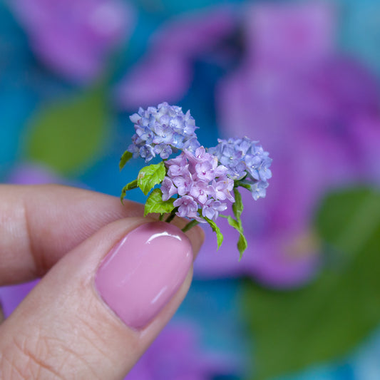 TUTORIAL Miniature hydrangea with air dry clay | PDF + video