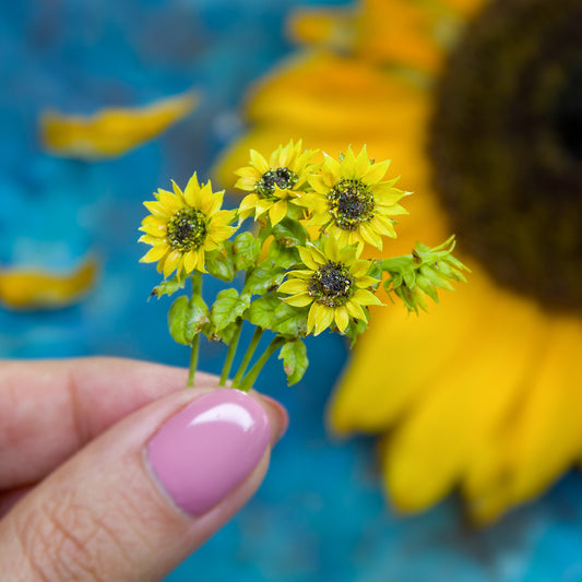 TUTORIAL Miniature sunflower with air dry clay | PDF + video