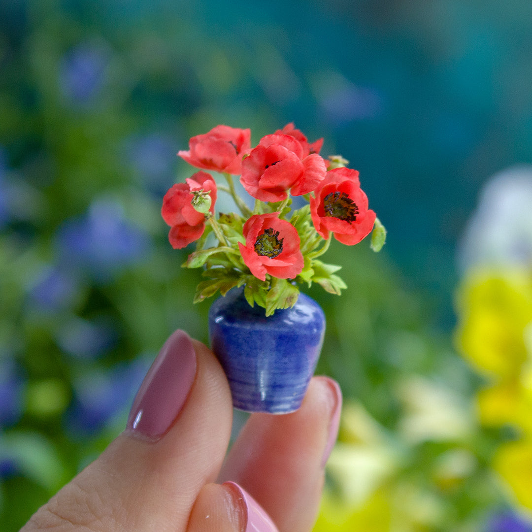 TUTORIAL Miniature poppies with air dry clay | PDF + video - Rina Vellichor