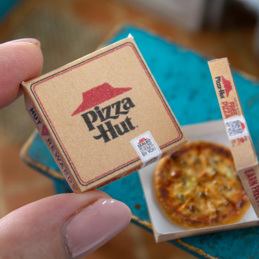 TEMPLATE Miniature pizza hut box printable for 1:12 scale dollhouse | PDF - Rina Vellichor