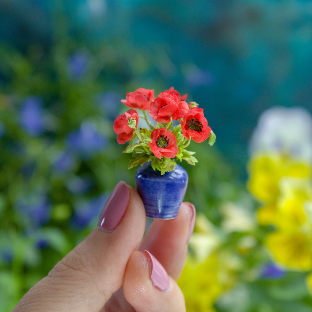 TUTORIAL Miniature poppies with air dry clay | PDF + video - Rina Vellichor
