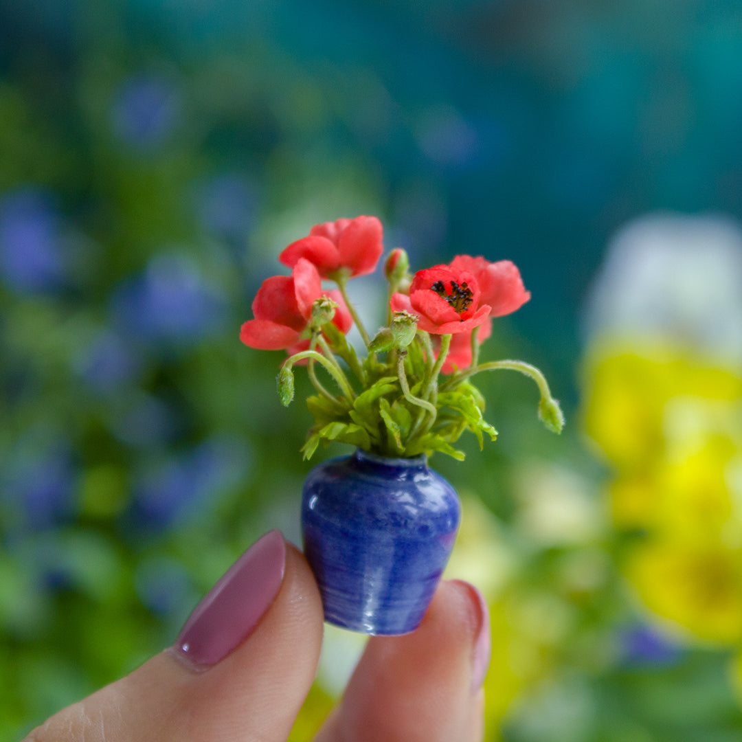 TUTORIAL Miniature poppies with air dry clay | PDF + video - Rina Vellichor