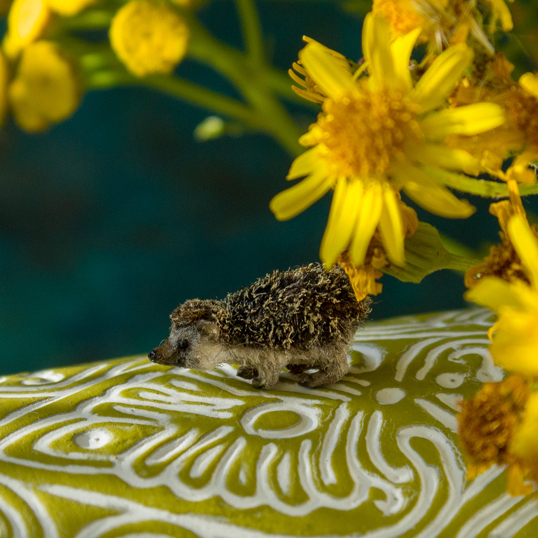 Tiny handmade hedgehog miniature for dollhouse in 1:12 scale 1