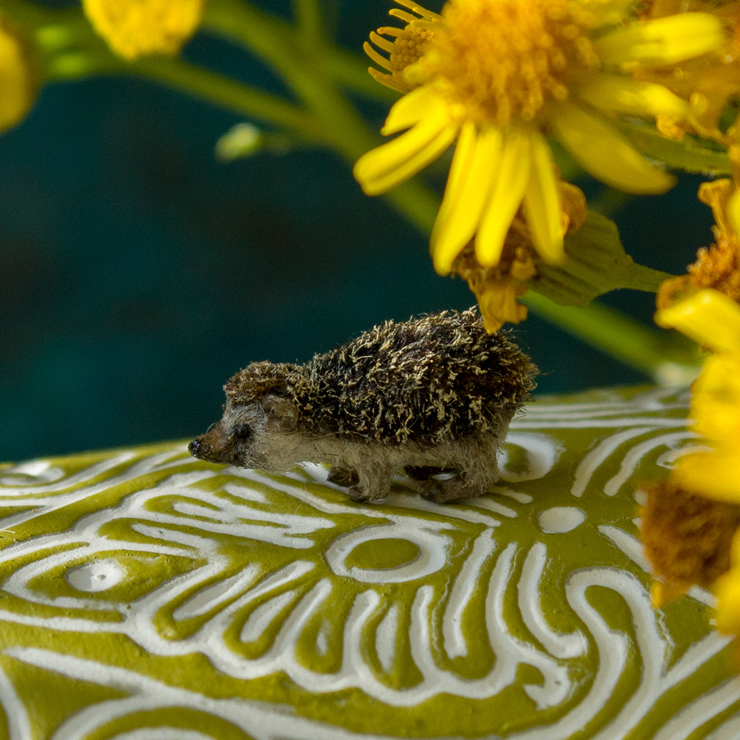 Tiny handmade hedgehog miniature for dollhouse in 1:12 scale 1