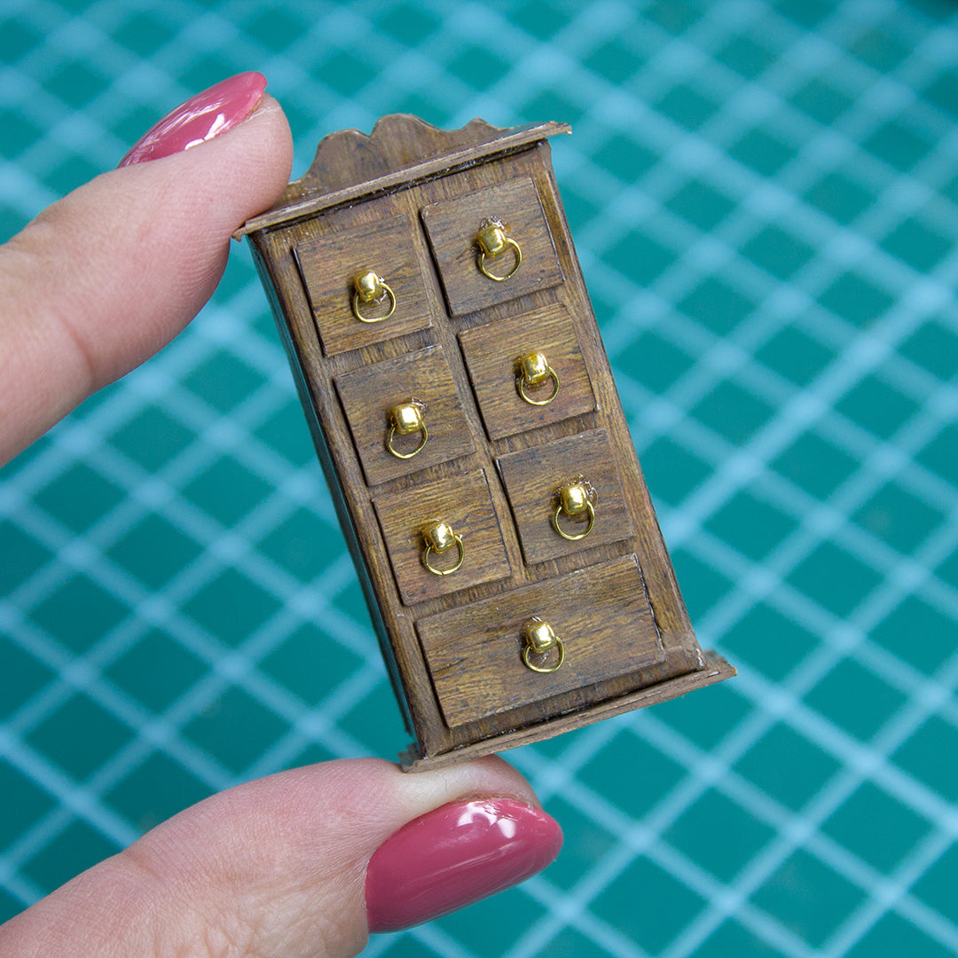 TEMPLATE Miniature paper cabinet with 7 drawers for 1:12 scale dollhouse | PDF