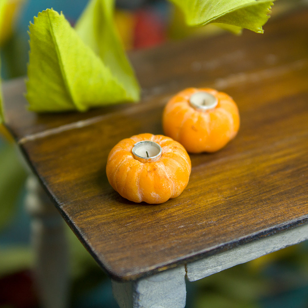 TUTORIAL Miniature candles in pumpkins with polymer clay | PDF + video