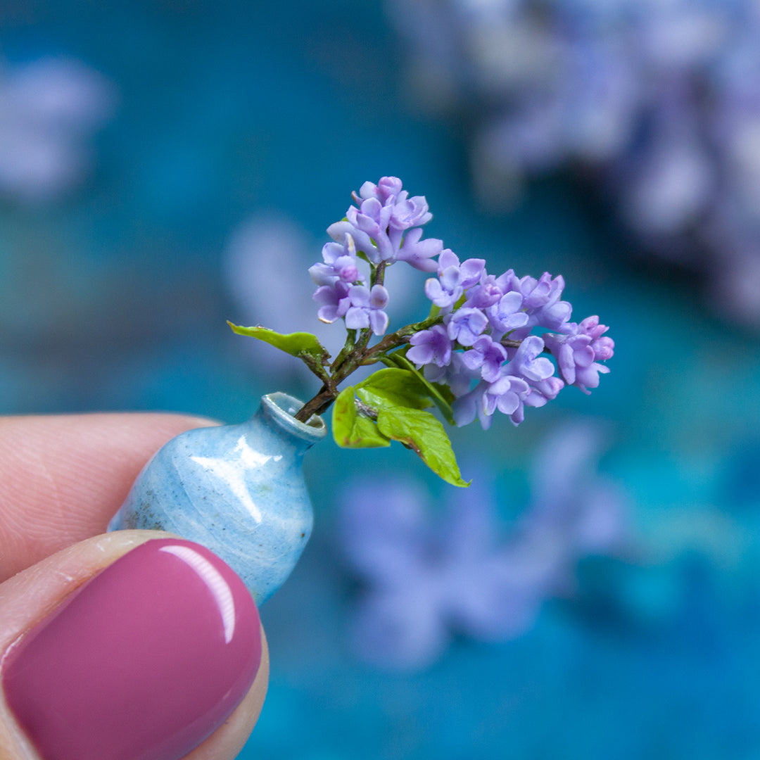 TUTORIAL Miniature lilac branch with air dry clay | PDF + video