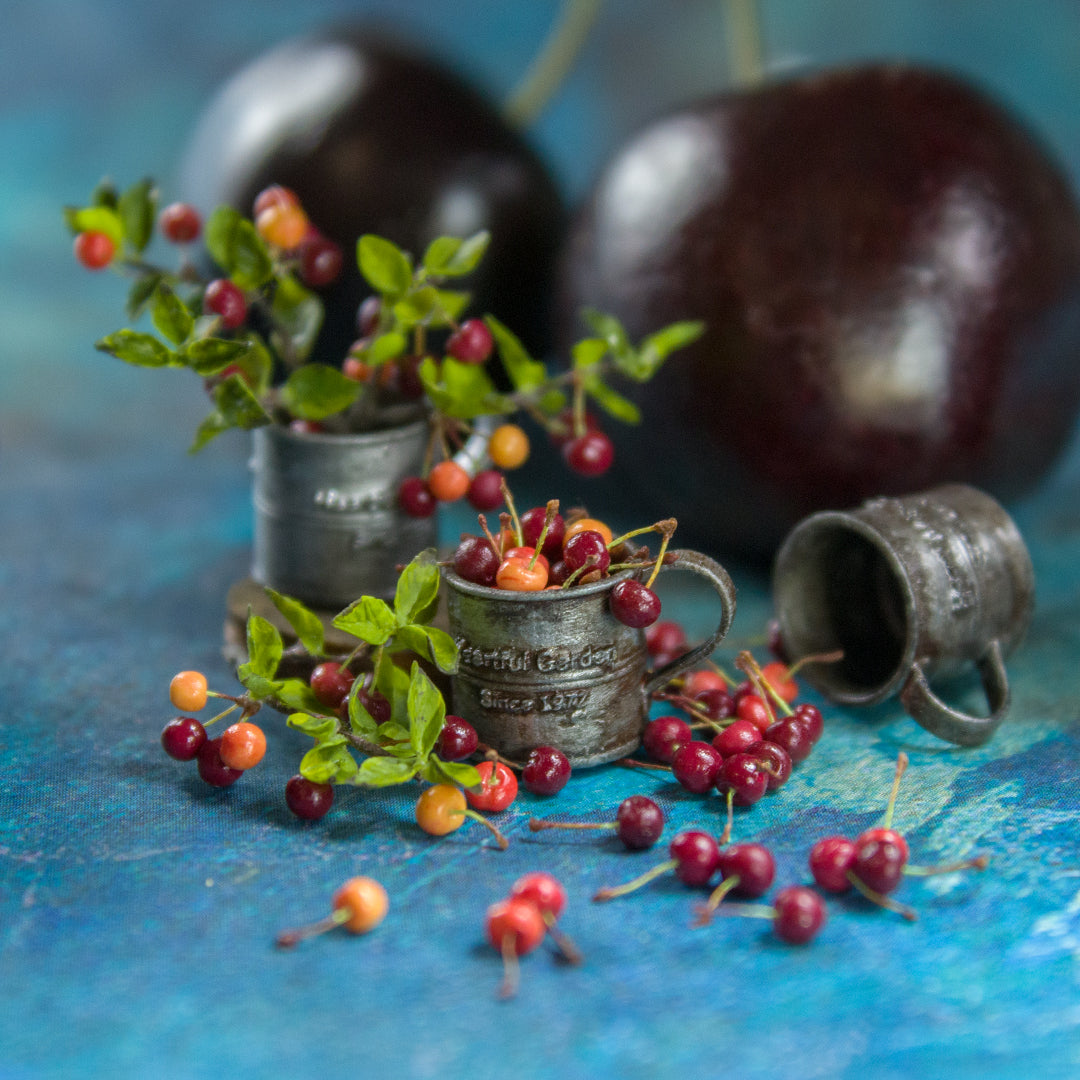 TUTORIAL Miniature cherries with branch | PDF + video
