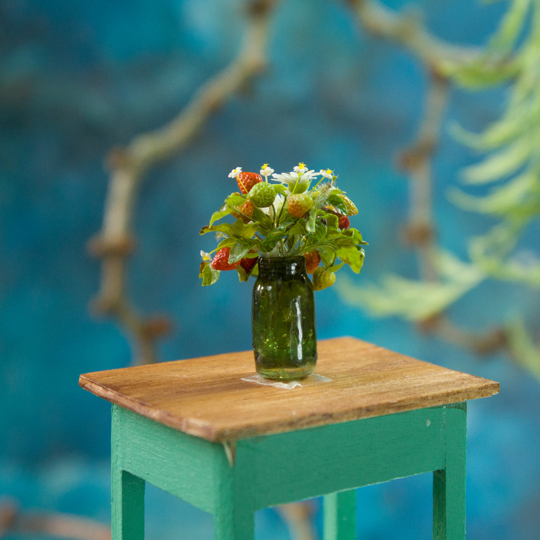 Miniature strawberries in a jar for a dollhouse, scale 1:12. - Rina Vellichor