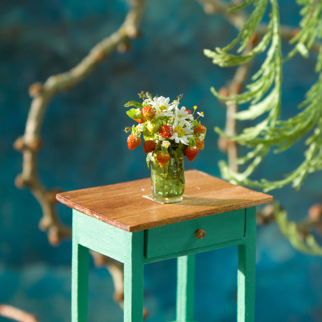 Miniature strawberries in a jar for a dollhouse, scale 1:12. - Rina Vellichor