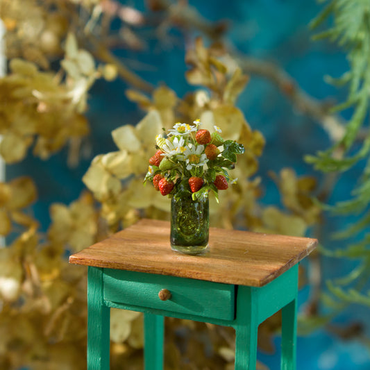Miniature strawberries in a jar for a dollhouse, scale 1:12. - Rina Vellichor