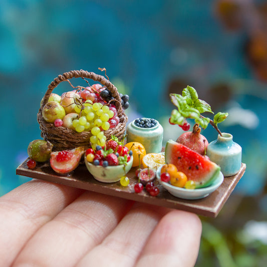 Miniature fruit set for dollhouse in 1:12 scale | option 1