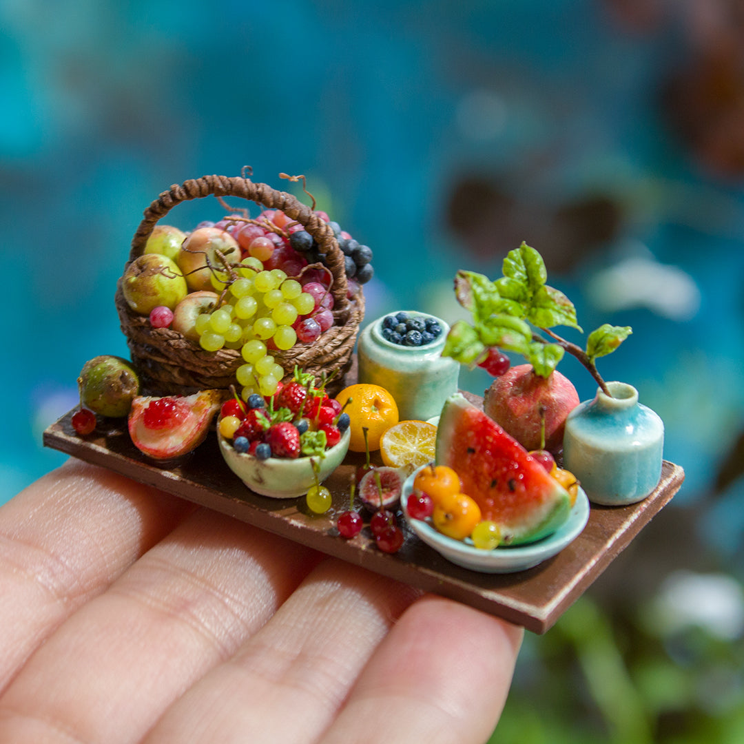 Miniature fruit set for dollhouse in 1:12 scale | option 1