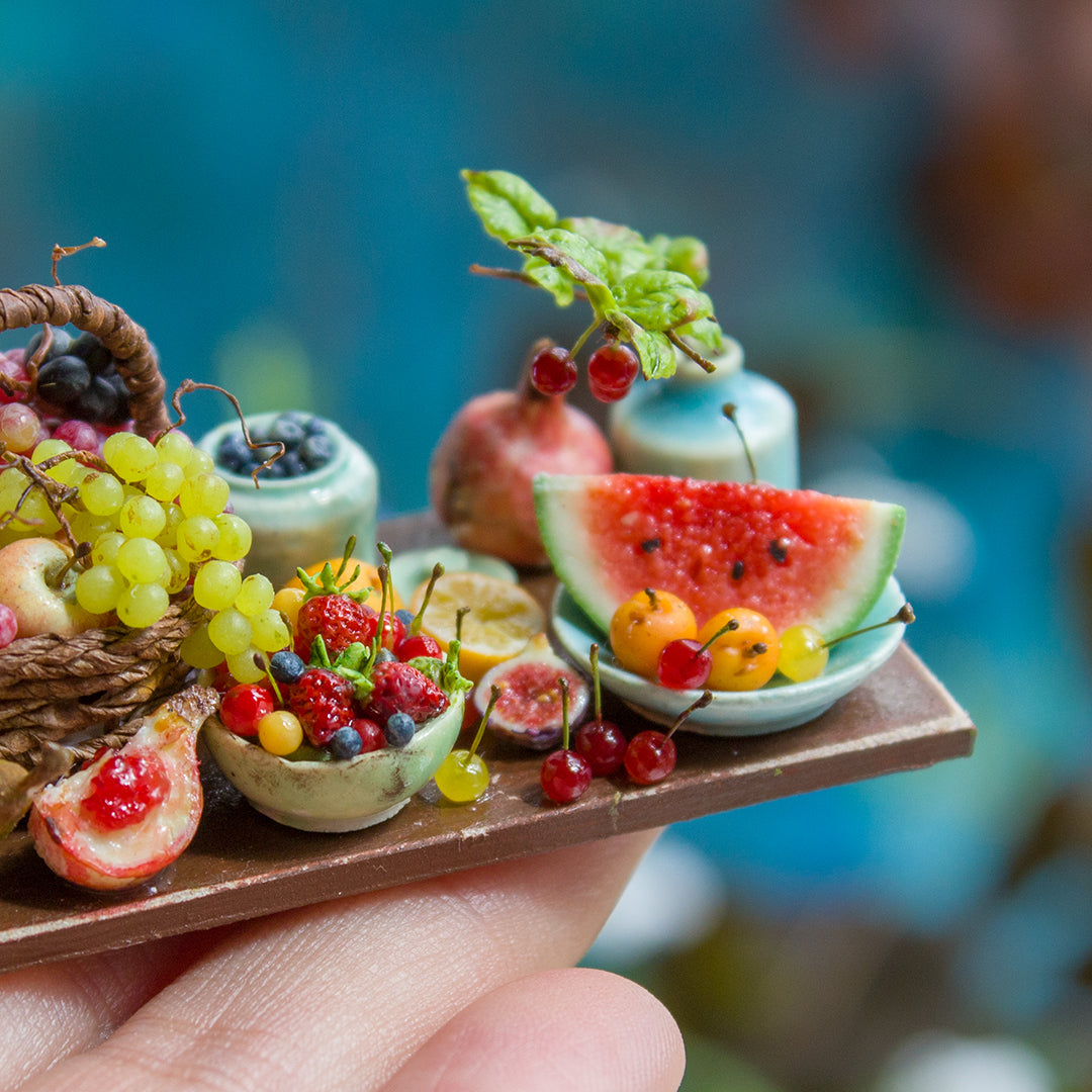 Miniature fruit set for dollhouse in 1:12 scale | option 1