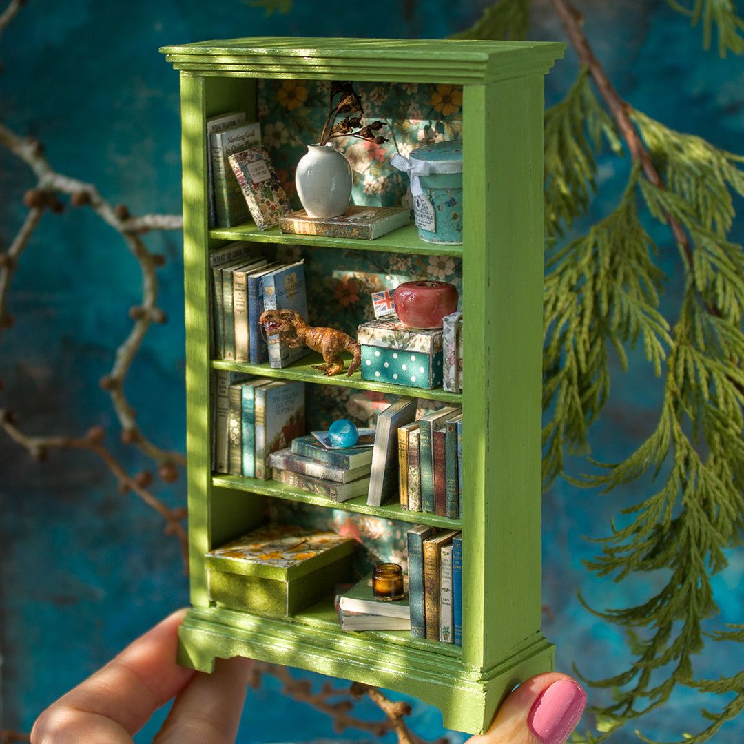 TEMPLATE Miniature retro bookcase in 1:12 scale | PDF - Rina Vellichor
