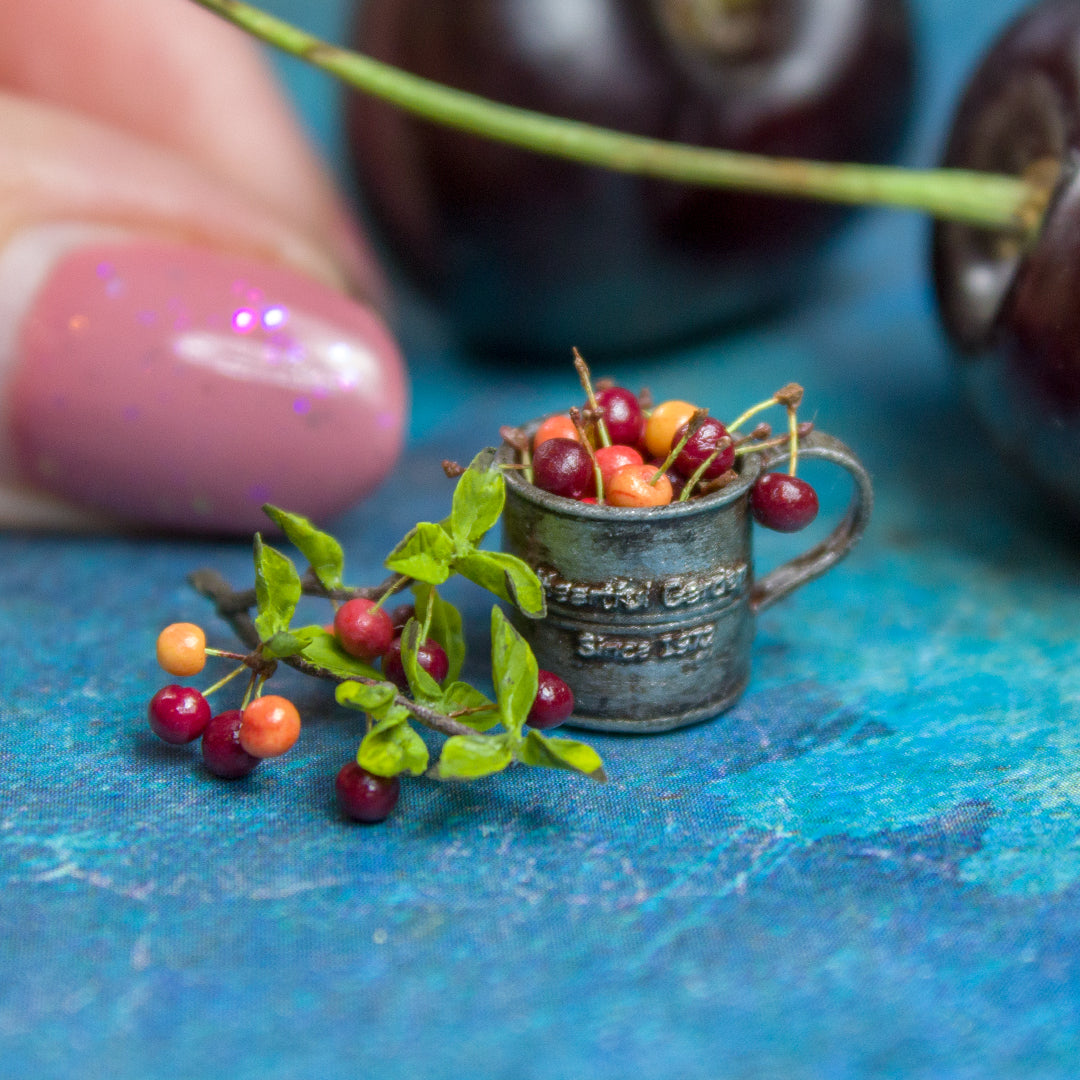 TUTORIAL Miniature cherries with branch | PDF + video