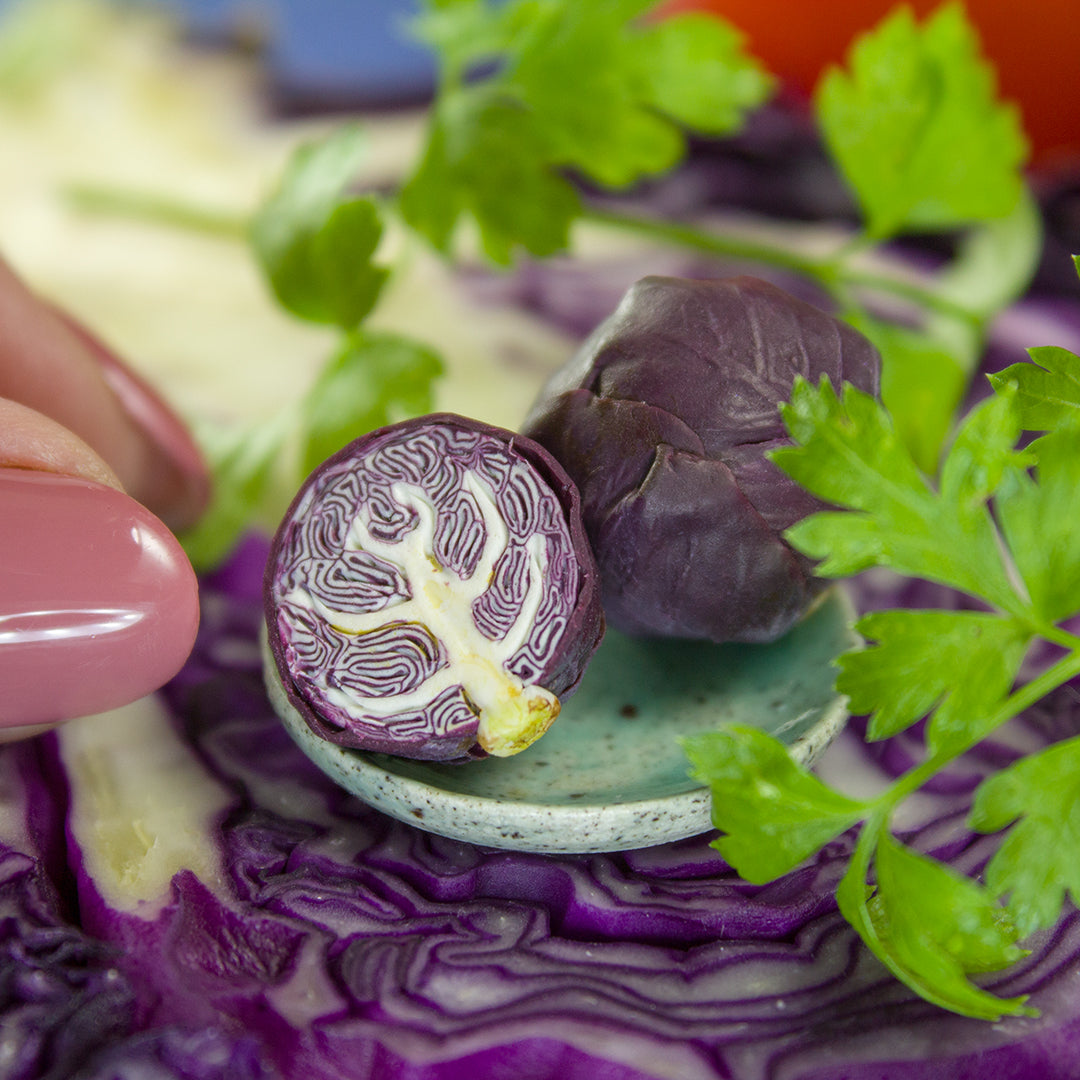 TUTORIAL Miniature red cabbage cane with polymer clay | PDF + video