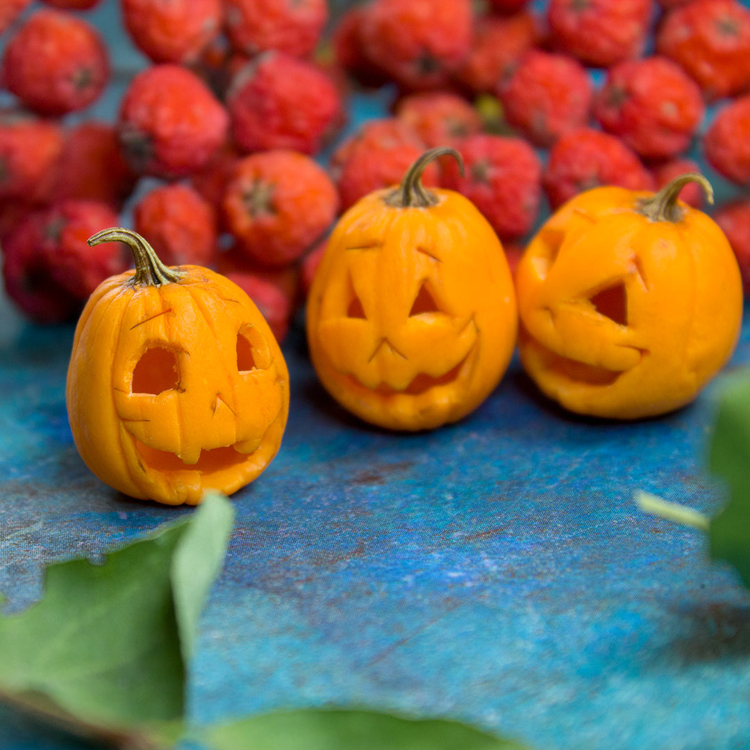 TUTORIAL Miniature Halloween pumpkins with polymer clay | PDF + video