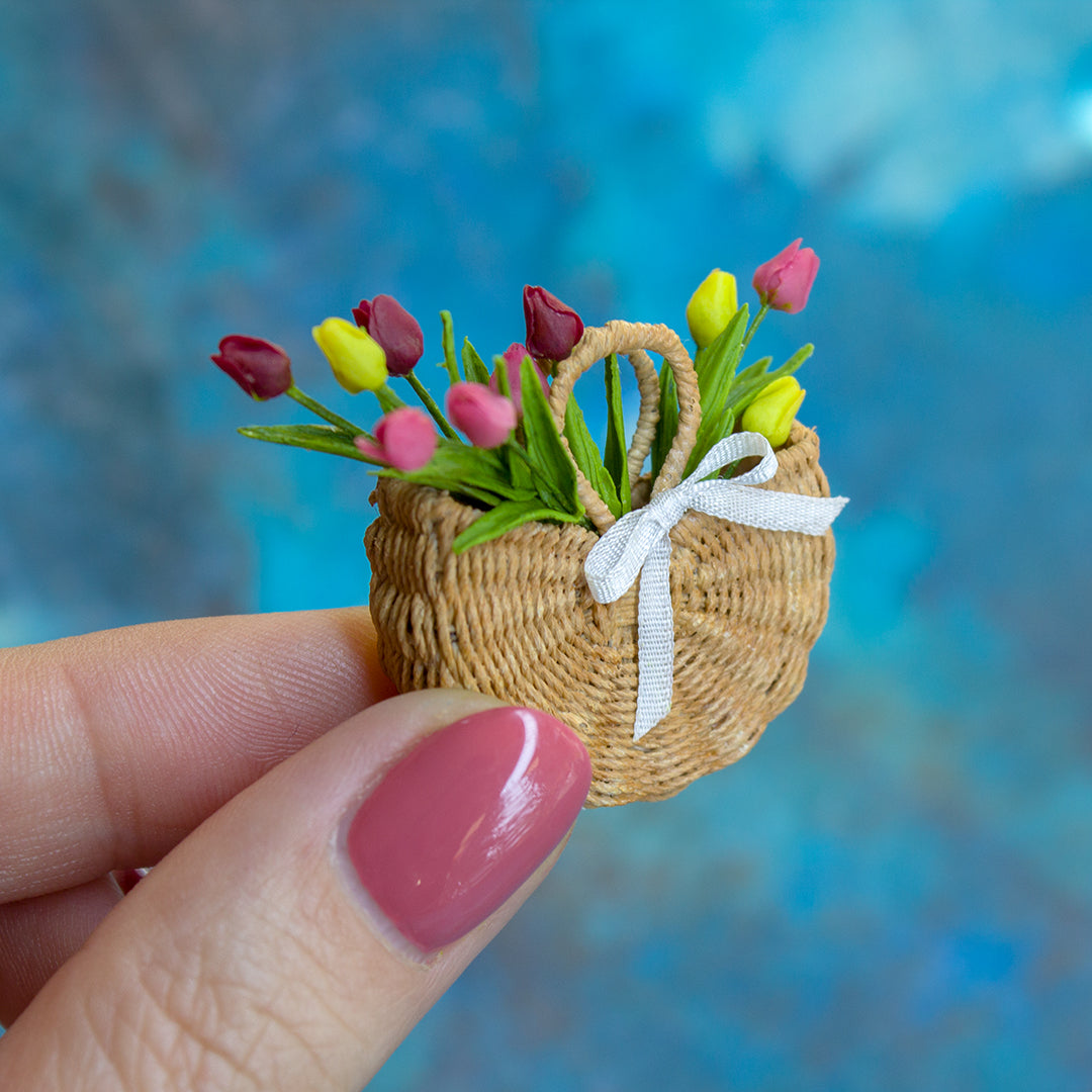 TUTORIAL Miniature wicker flower basket | PDF + video