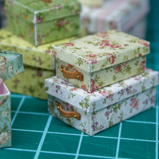 TEMPLATE Miniature vintage boxes for 1:12 scale dollhouse