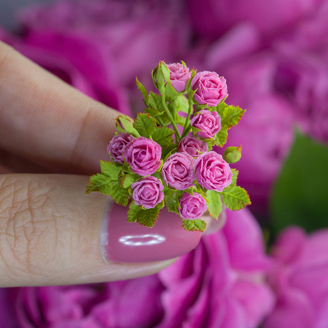 TUTORIAL Miniature shrub roses / spray roses with air dry clay | PDF + video