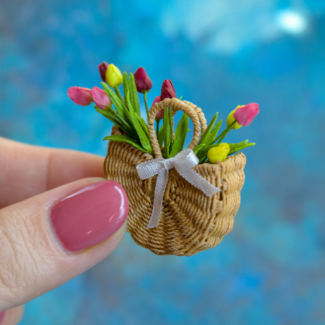 TUTORIAL Miniature wicker flower basket | PDF + video