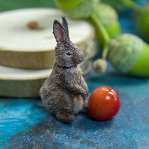 TUTORIAL Miniature bunny with polymer clay/wool for 1:12 scale dollhouse | PDF + video