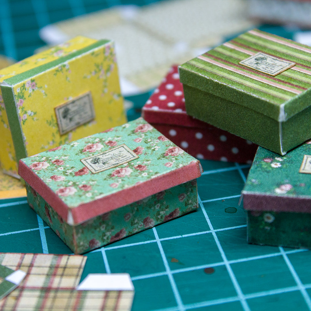 TEMPLATE Miniature retro boxes for 1:12 scale dollhouse | PDF