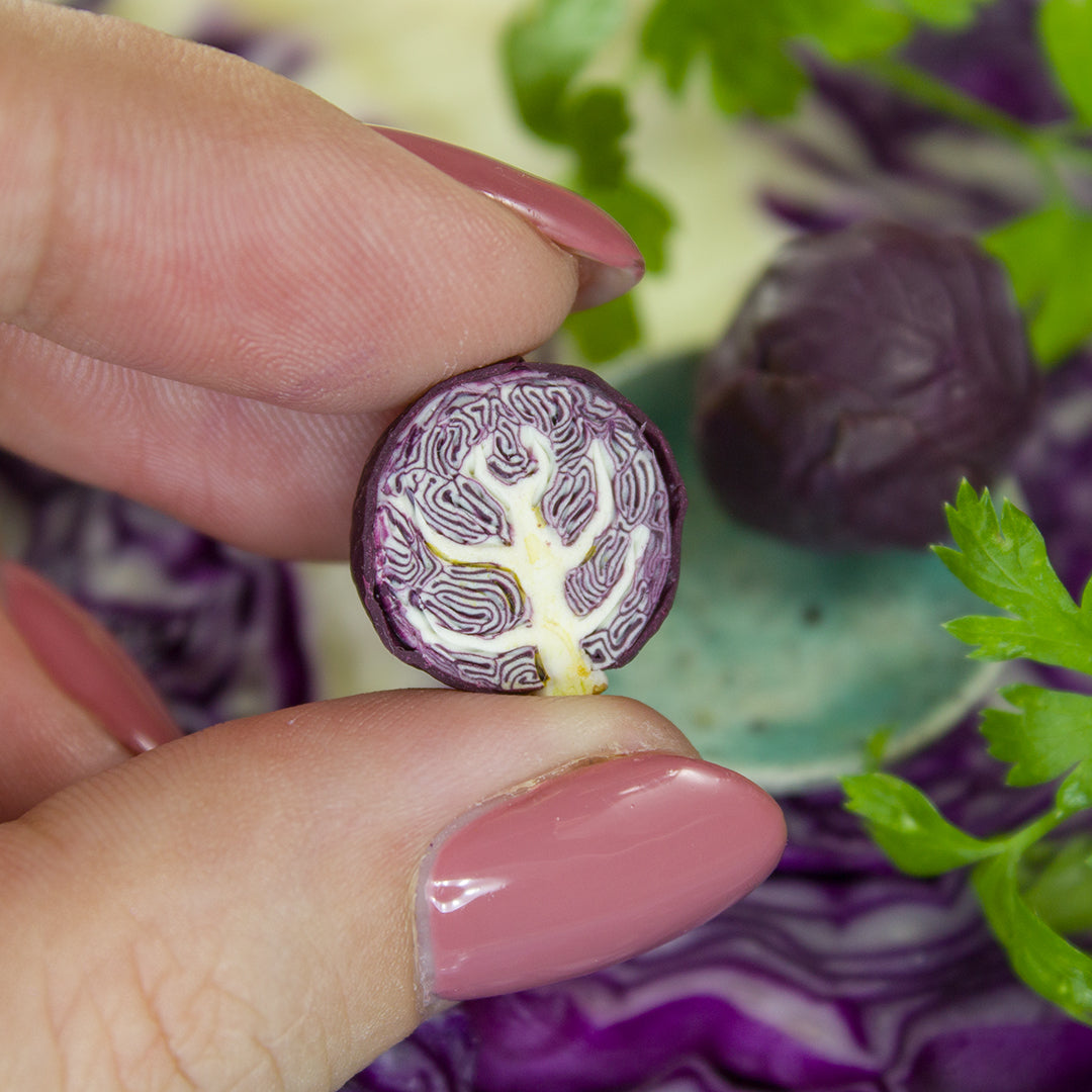 TUTORIAL Miniature red cabbage cane with polymer clay | PDF + video