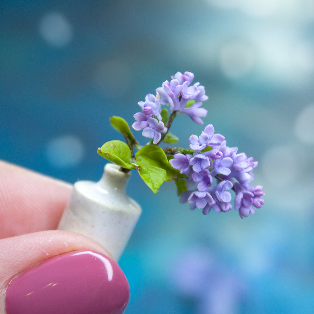 TUTORIAL Miniature lilac branch with air dry clay | PDF + video