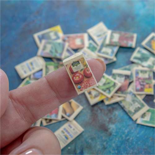 TEMPLATE Miniature seed packets 60 pcs for 1:12 scale dollhouse | PDF