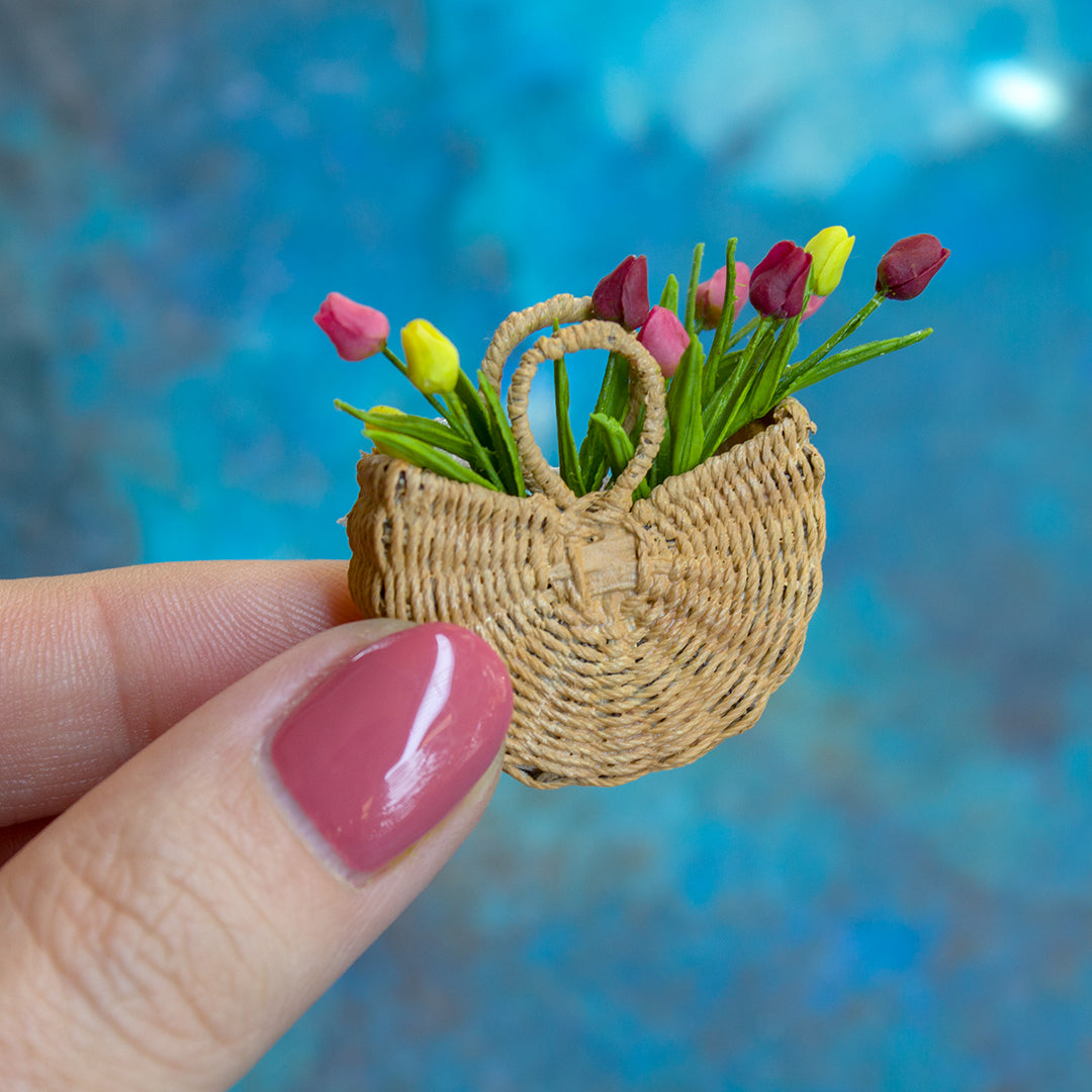 TUTORIAL Miniature wicker flower basket | PDF + video
