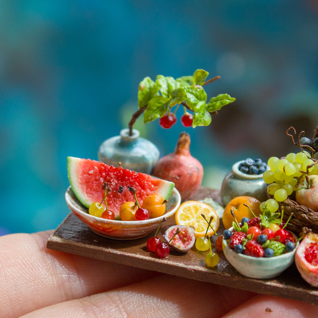 Miniature fruit set for dollhouse in 1:12 scale | option 2